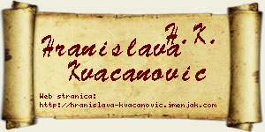 Hranislava Kvačanović vizit kartica